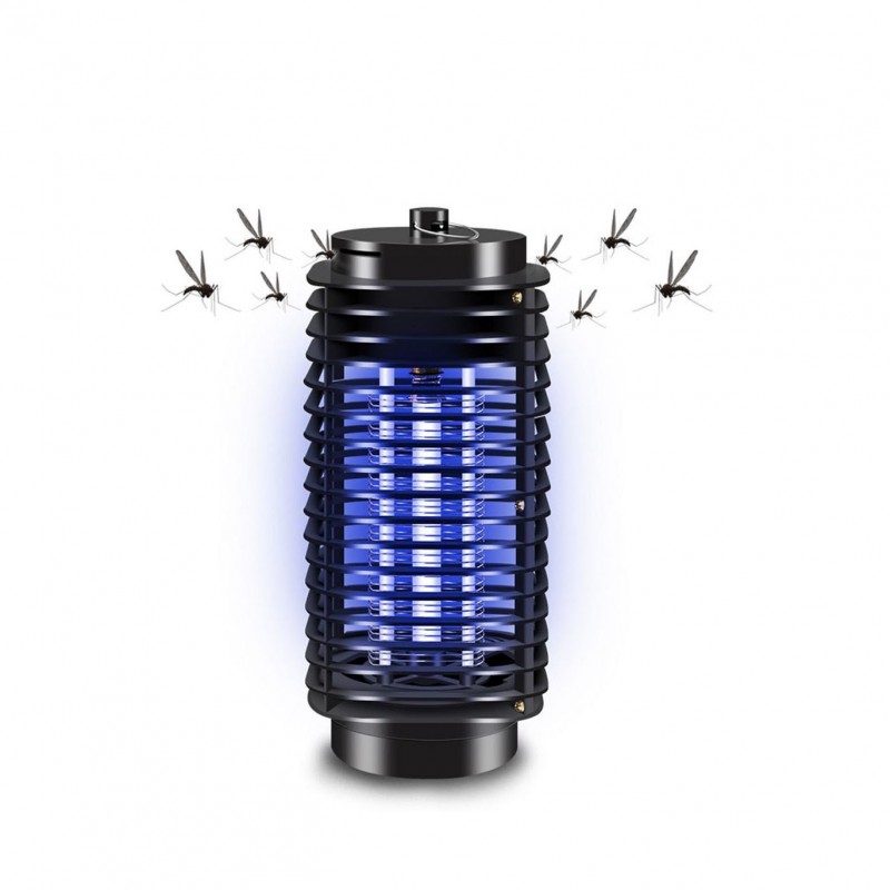 Capcana electronica Lampa UV antiinsecte Lantern Lamp, tip felinar hexagon, eficient, combatere insecte, negru