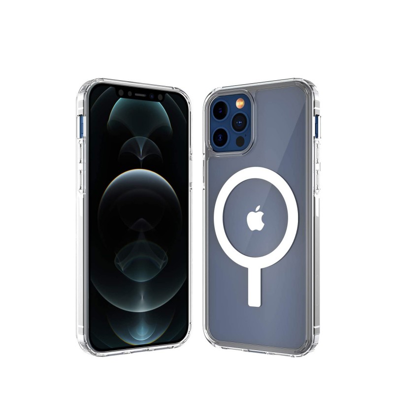 Husa pentru iPhone 13 Pro Max CrystalMag, compatibila incarcatoarelor Qi si accesorilor MagSafe , 6.7 inch, transparenta