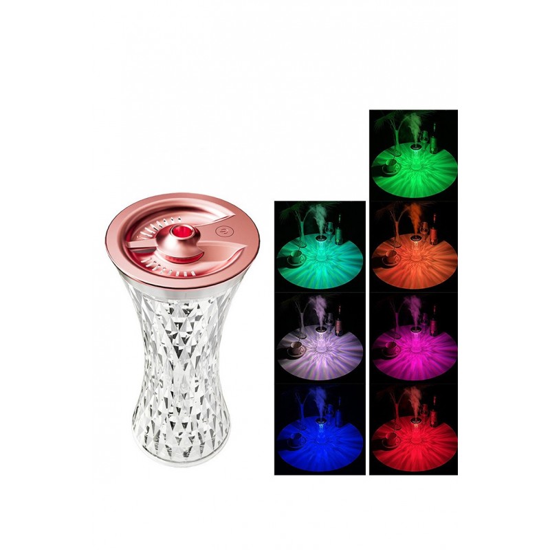 Umidificator de aer 2 in 1 Atmosphere Light, 270 ml, 86x86x193 mm, lampa multicolora, RGB, accente aramii, Doty®️