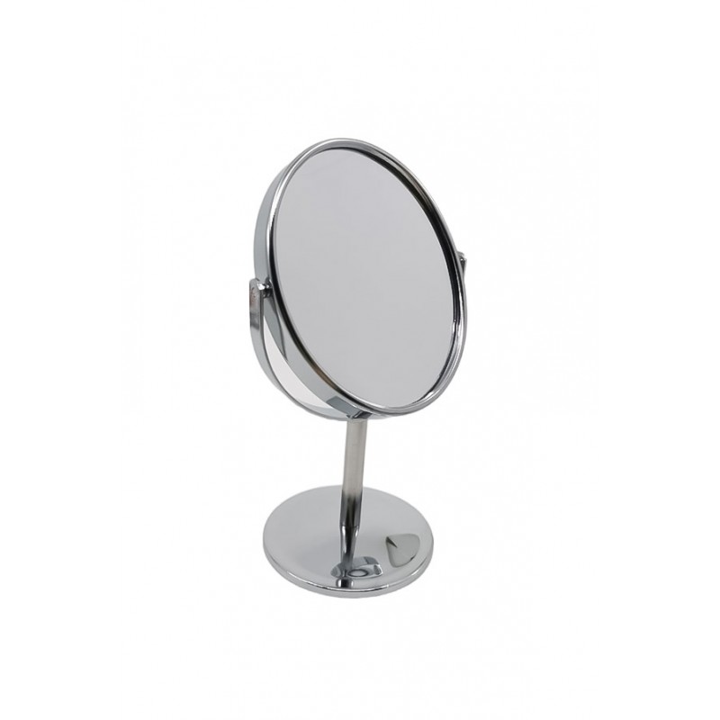 Mini oglinda cosmetica 2 in 1 TwoFaces, mareste 4x, portabila, design minimalist, argintiu, 16x10 cm, Doty®️