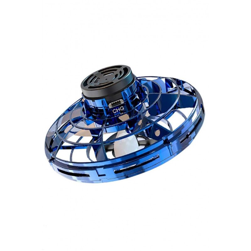 Spinner zburator, efect de bumerang, acumulator si leduri, 8 cm, Albastru Doty