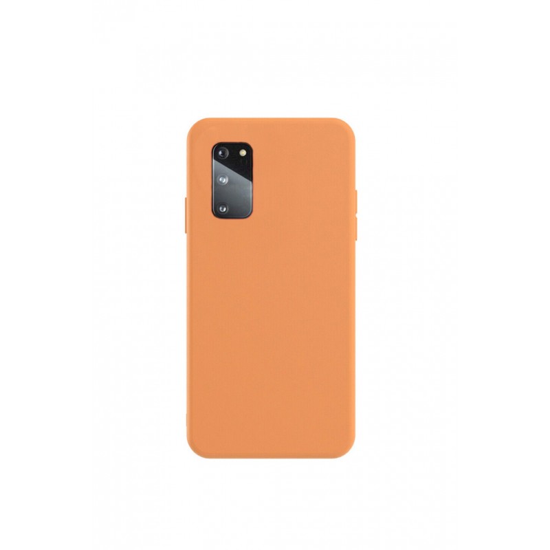 Husa pentru Samsung Galaxy S20 , portocaliu inchis, Liquid Silicone,captusita cu microfibra,marime 6.2 inch,Doty