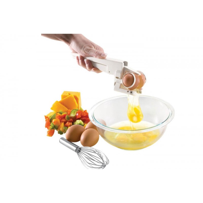 Spargator de oua Crack and Cook, cu functia de separator de ous,usor si practic, material rezistent, alb,doty