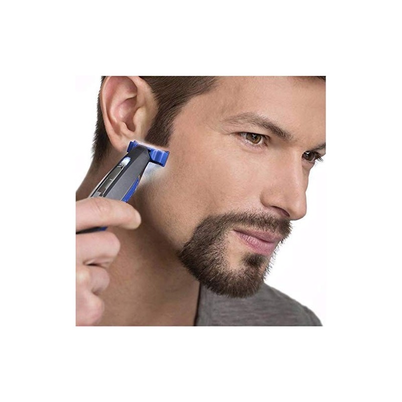 Aparat de ras electric pentru barba EdgesCut, taie, contureaza si rade cu micro precizie,otel inoxidabil, 3 capete de tuns  1 mm