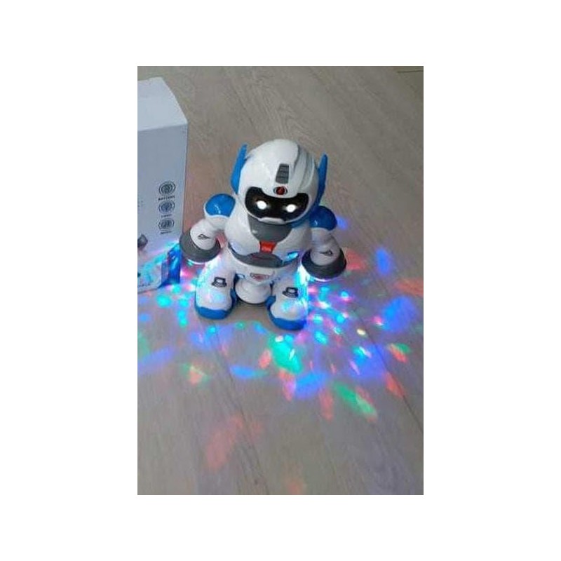 Robot de jucarie pentru copii Dancing WhiteBot,efecte luminoase si sonore,danseaza si canta,rotire de 360 de grade,design realis