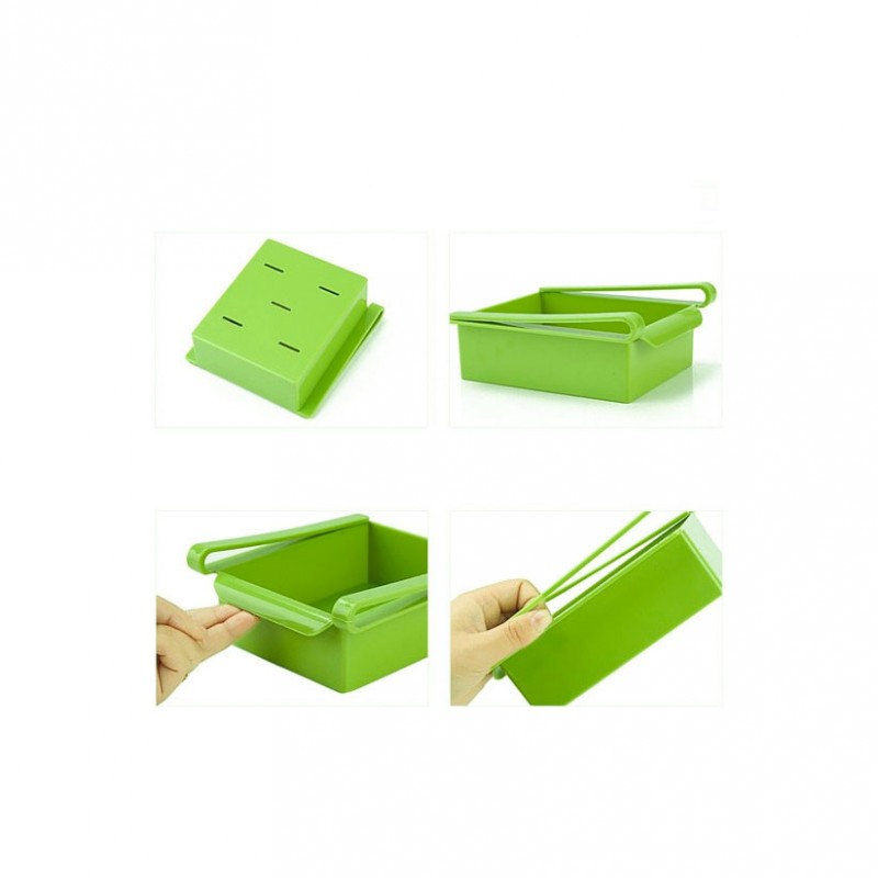 Cutie depozitare Fresh Storage, tip sertar, pentru frigider, usor de utilizat, practic, 15 x 15 x 7 cm, verde