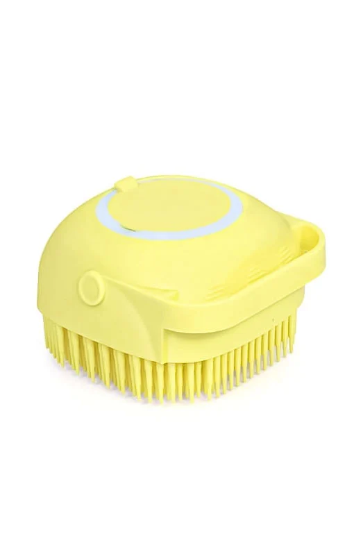 Burete de baie din silicon Mini Soft Brush, rezervor pentru gel de dus / sampon , ergonomic, galben, Doty