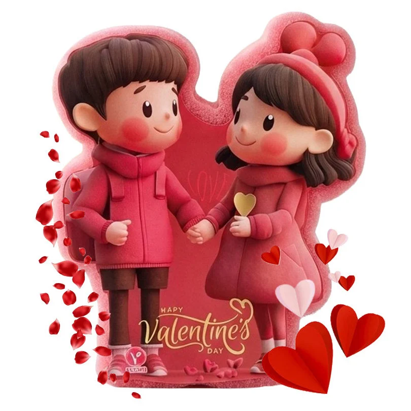 Burete de baie exfoliant Editie Ziua Indragostilor La Roma Couple Sponge, aroma dulce, senzuala si romantica, cu sapun vegan integrat, 110g, 9-13 cm, rosu intens