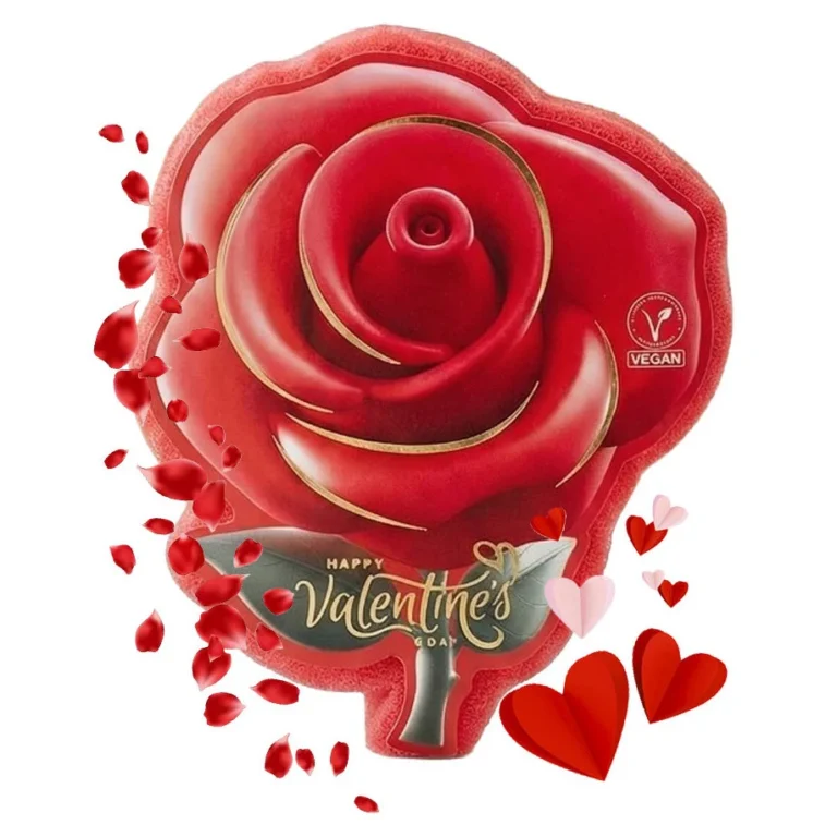 Burete de baie exfoliant Editie Ziua Indragostilor La Roma Rose Sponge, aroma dulce, senzuala si romantica, cu sapun vegan integrat, 110g, 9-13 cm, rosu titian