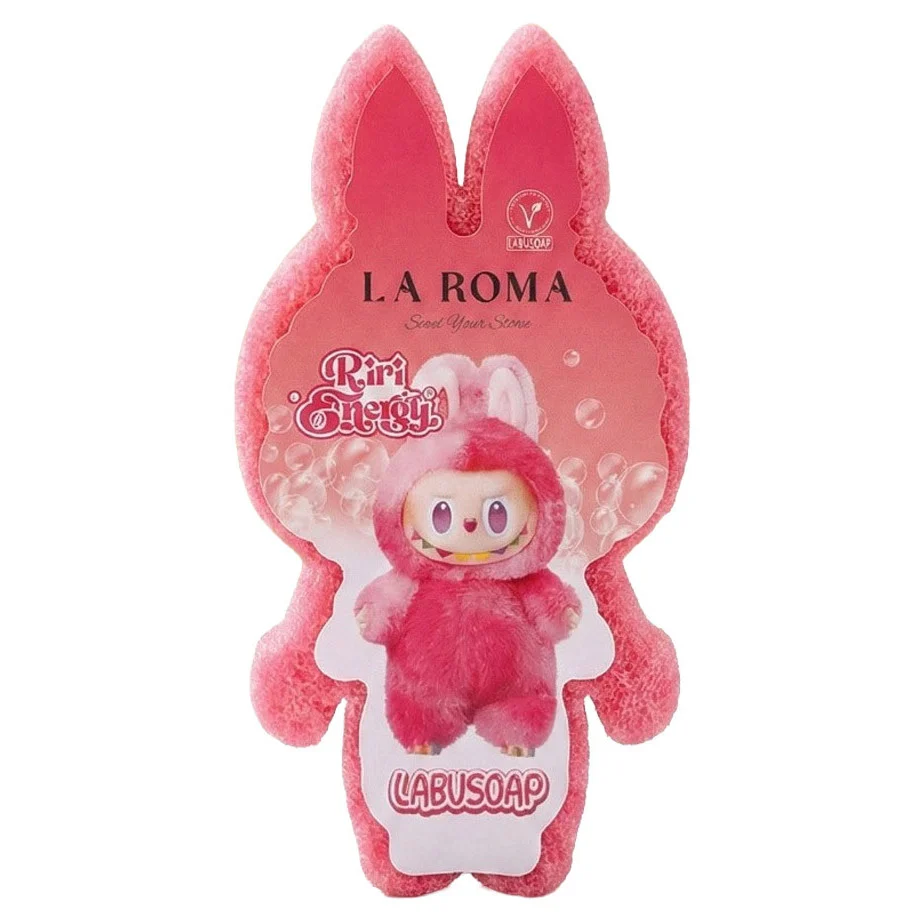 Burete de baie pentru copii La Roma Lulu's Sponge, aroma fructe rosii, moment de rasfat si relaxare pentru cei mici, 110g, 12-13cm, rosu grenadine – imagine 3