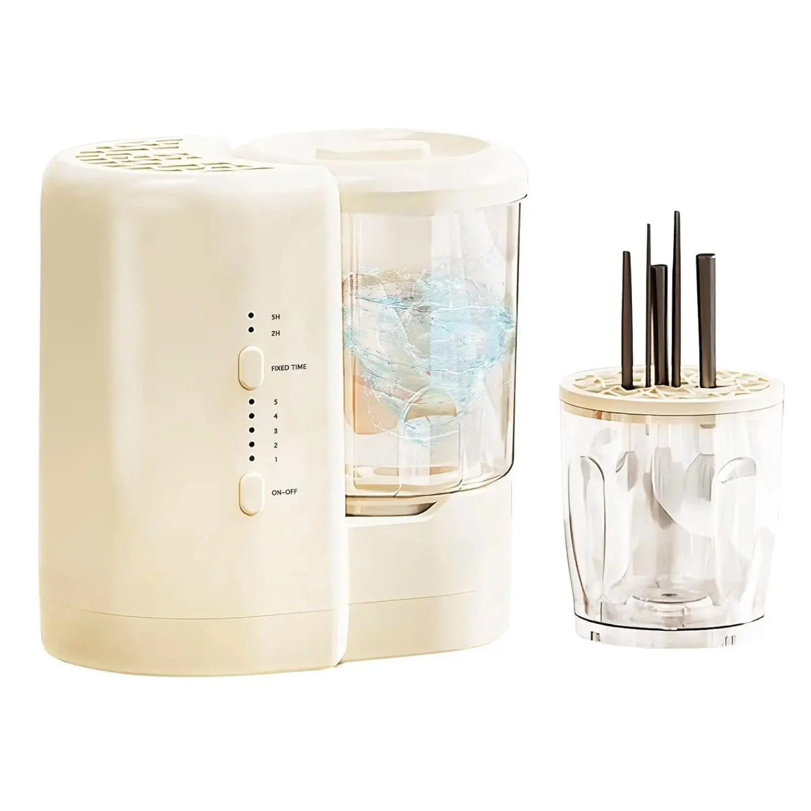 Dispozitiv 2 in 1 de curatare PureWash Duo Doty®, eficienta unei mini masini de spalat + statie dedicata curatarii pensulelor de machiaj, usor de utilizat, portabil