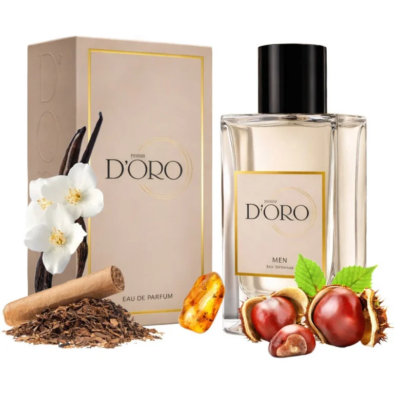 Apa de Parfum pentru barbati D'oro M52 Strongest, cu vanilie, castana, ambra si tabac, oriental-gurmand, creat pentru barbatul carismatic, pasional si sigur pe sine, 100ml