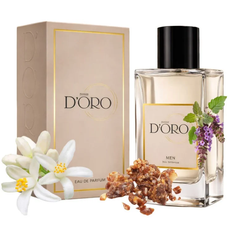 Apa de Parfum pentru barbati D'oro M87 Guilty, cu flori de portocal, unt de iris, benzoina si patchouli, lemnos-florala ambrata, miros sofisticat, indraznet si senzual, 100ml