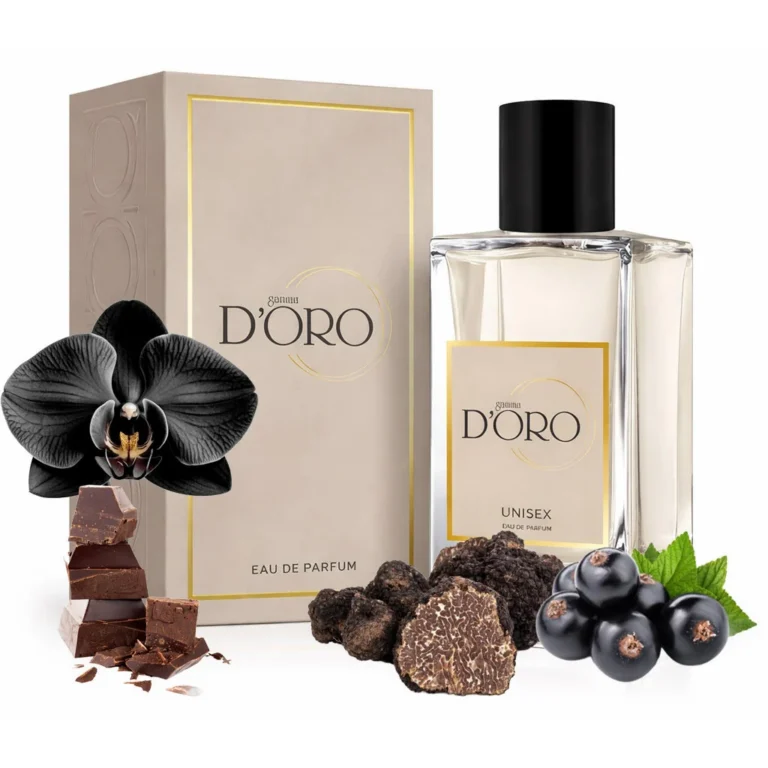 Apa de Parfum unisex D'oro U21 Black Extract, cu trufe, coacaze negre, orhidee si ciocolata mexicana, oriental-floral, acorduri exotice si o baza calda, gurmanda, lemnoasa, 50ml