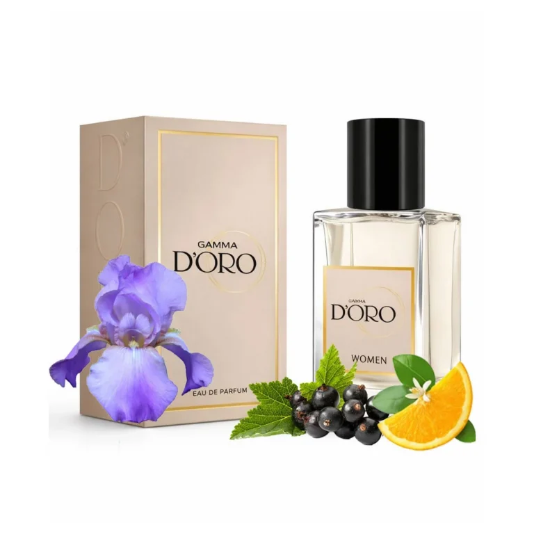 Apa de Parfum pentru femei D'oro W68 Bellissima, cu coacaze negre, floare de portocal, praline si boabe de tonka, floral-gurmand, miros luminos, senzual, echilibrat si feminin, 50ml