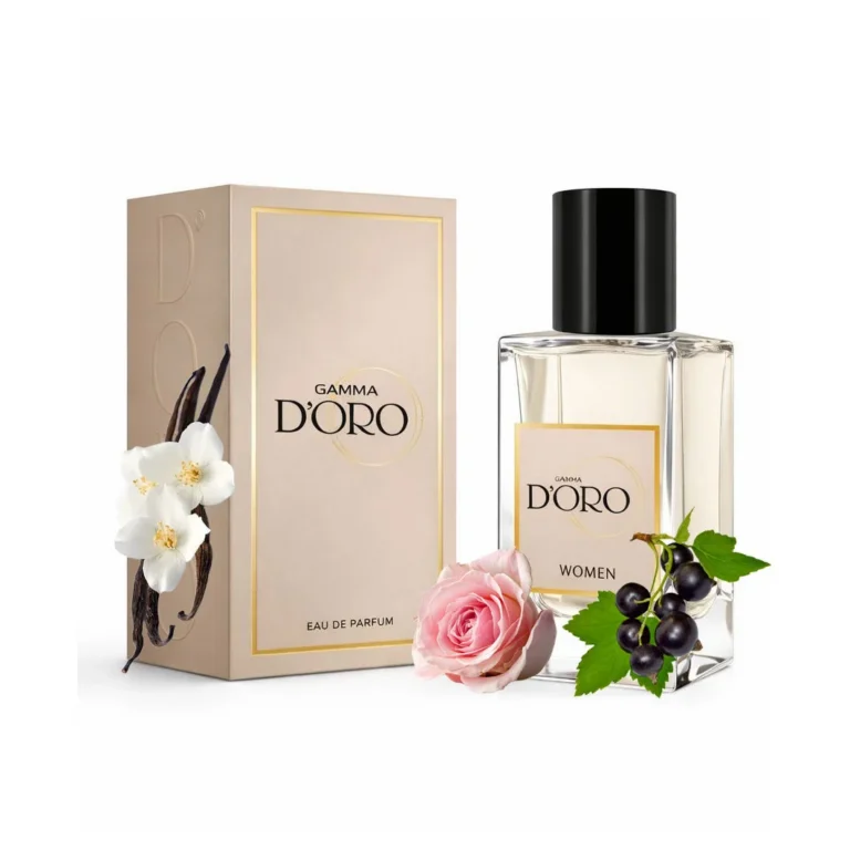 Apa de Parfum pentru femei D'oro W78 Siguro, cu trandafir de mai, coacaze negre si vanilie, chypre-fructat, miros proaspat, vibrant si sophisticat, 50ml