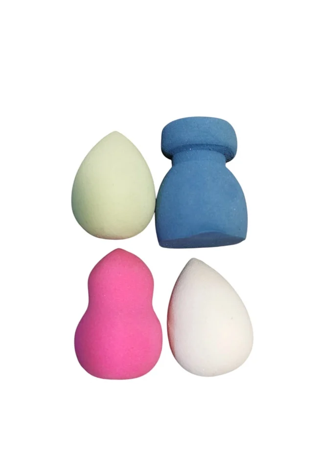 Set mini bureti make up LisaBeauty Doty®, 4 piese, aplicator fond de ten, corector, usor de folosit si curatat, multicolor, 4 cm