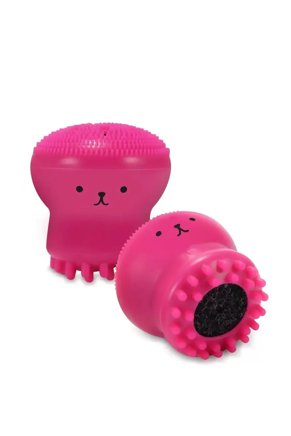 Set Bonita cu buretel cosmetic in forma de para si dispozitiv de curatare faciala, din silicon, roz/albastru, Doty