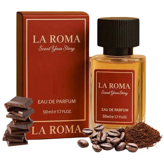 Apa de Parfum pentru barbati La Roma M-10 Valentines, pentru barbatul elegant, rafinat si autentic, oriental/lemnos, cu cafea, ciocolata, cedru, 50ml