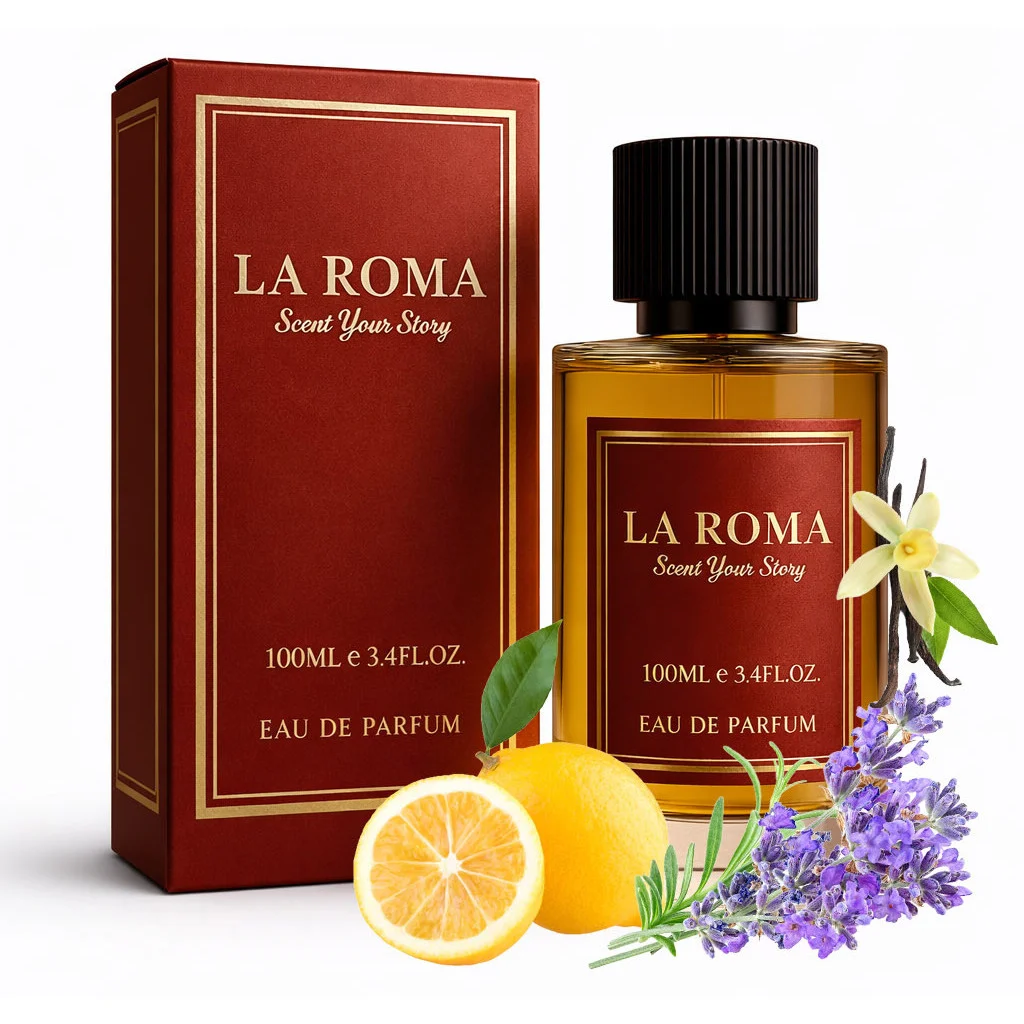Apa de Parfum pentru barbati La Roma M-5 Fantoma, pentru barbatul modern, curajos si memorabil, miros intens, persistent, aromatic/fougere, cu citrice, lavanda si vanilie, 100ml