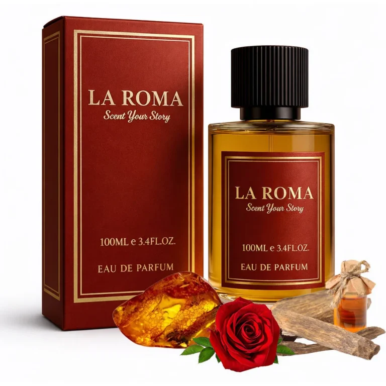 Apa de Parfum pentru barbati La Roma M-6 Intense, pentru barbatul puternic, misterios, miros intens, persistent, oriental/lemnos, cu oud, trandafir si ambra, 100ml