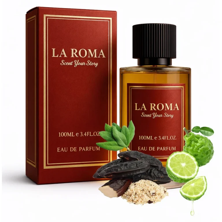Apa de Parfum pentru barbati La Roma M-7 SanLoren, pentru barbatul energic si elegant, fresh, miros intens si rafinat, aromatic/fougere, cu bergamota, salvie si tonka, 100ml