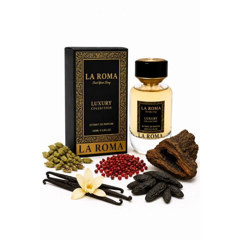 Parfum unisex La Roma Scent Your Story Luxury A-14 Oude Wood, oriental-lemnos, cardamon, pipez roz, oud, vanilie si boabe de tonka, miros sofisticat, intens si elegant, 100ml