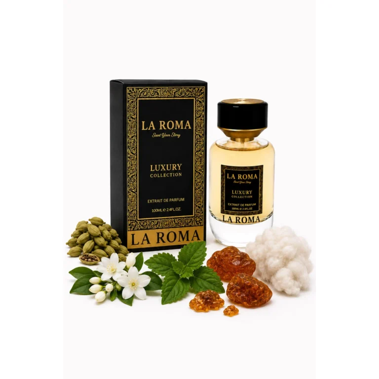 Parfum unisex La Roma Scent Your Story Luxury A-15 Ombree Leather, oriental-lemnos, cardamon, iasomie, patchouli, ambra si mosc, pentru cei care apreciaza aromele moderne, elegante si senzuale, 100ml
