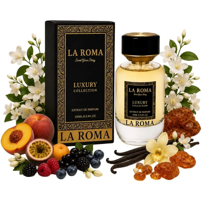 Parfum unisex La Roma Scent Your Story Luxury A-6 Ajvadh, oriental-fructat, acorduri fructate, iasomie, vanilie si ambra, rafinat si seducator, 100ml