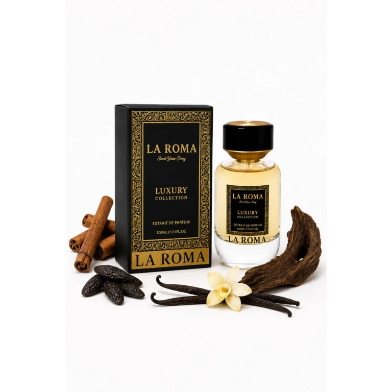 Parfum unisex La Roma Scent Your Story Luxury A-7 Tonka Kaff, oriental-condimentat, scortisoara, boabe de tonka, oud si vanilie, miros intens, misterios si sofisticat, 100ml