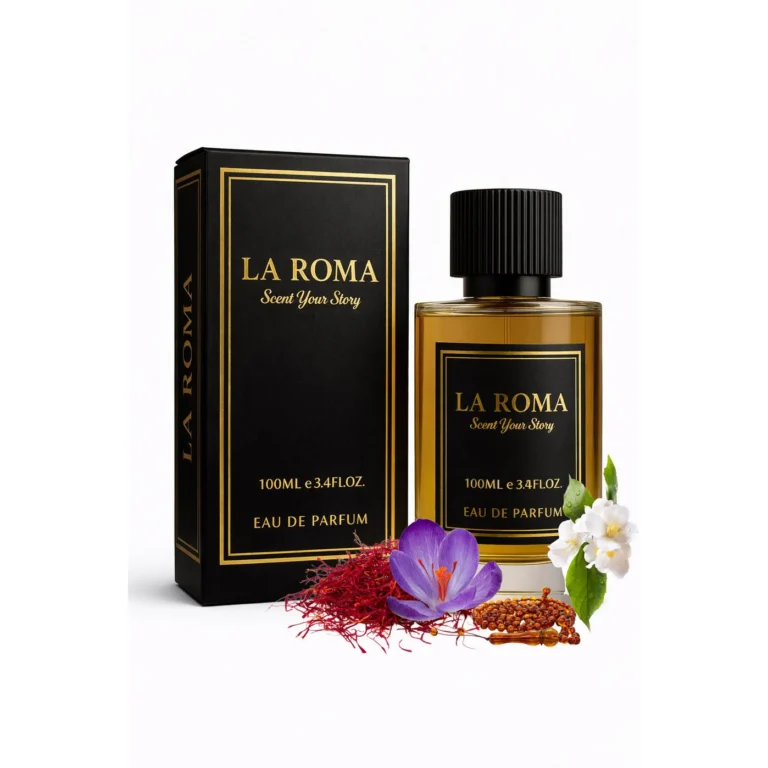 Apa de Parfum La Roma U-4 Rouge, Unisex, cu sofran, iasomie si chihlimbar, oriental-lemnos, persistent, miros luxos, sofisticat si memorabil, 100ml
