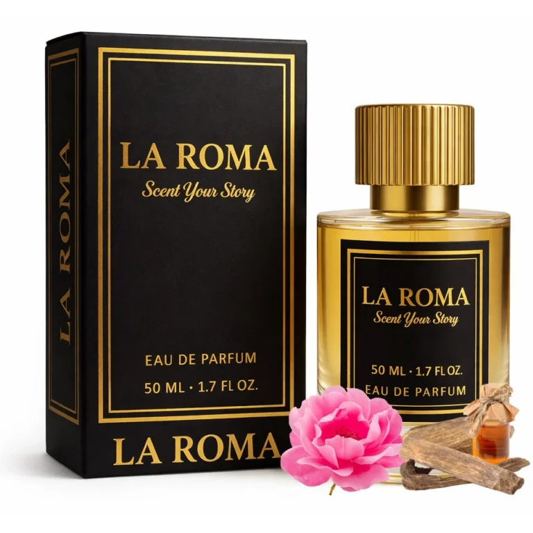 Apa de Parfum La Roma U-9 Jolie Rose, Unisex, cu trandafir de Damasc si oud, oriental-floral, persistent si luxos, miros intens elegant si misterios, 50ml