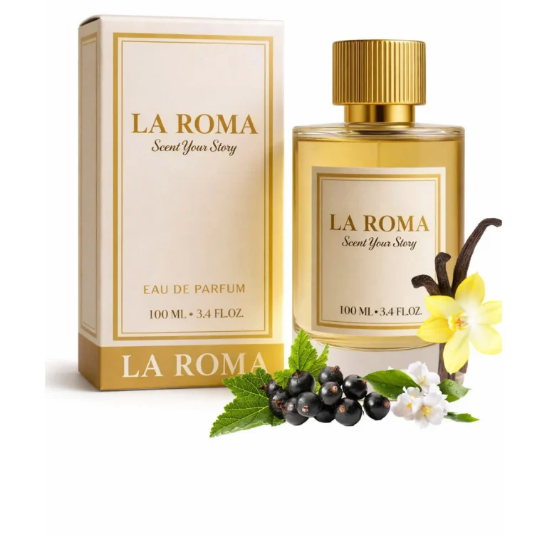 Apa de Parfum pentru femei La Roma W-1 Bella, cu fructe, flori albe si vanilie, floral-gurmand, celebreaza feminitatea autentica, optimisul si rafnamentul, 100ml