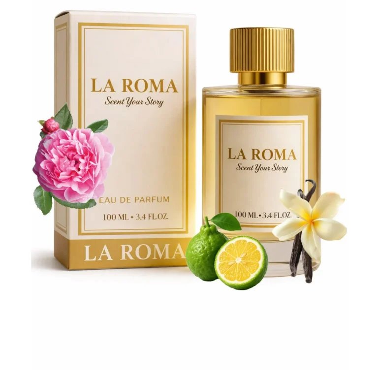 Apa de Parfum pentru femei La Roma W-15 Vanilya, bergamota, trandafir turcesc si vanilie, intens, vanilat, sofisticat si seducator, aroma eleganta si memorabila, 100ml