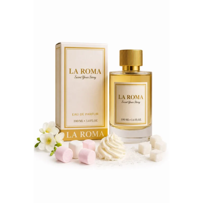 Apa de Parfum pentru femei La Roma W-16 Marshmallow, frezie, bezea, frisca si zahar, intens, dulce-gurmand, aroma cremosa si jucausa, 100ml