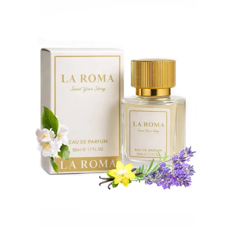 Apa de Parfum pentru femei La Roma W-2 Liberte, cu lavanda, iasomie si vanilie, floral-aomatic, creat pentru femeia puternica, independenta si eleganta, 50ml