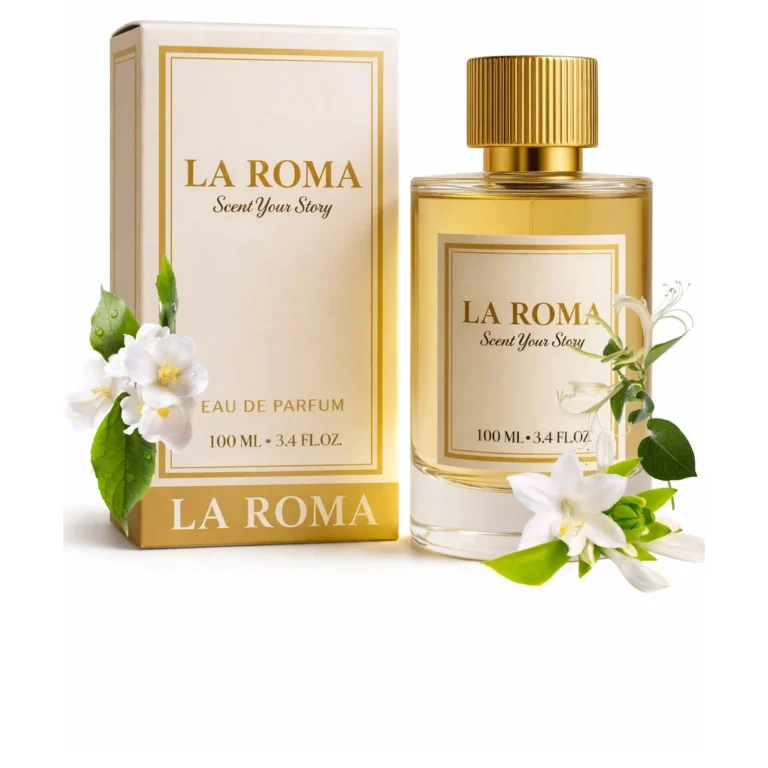 Apa de Parfum pentru femei La Roma W-5 Blossom, cu iasomie, tuberoza si caprifoi, floral feminin, creat pentru femeia delicata, discreta, naturala, 100ml