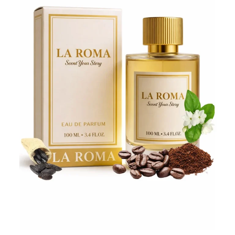 Apa de Parfum pentru femei La Roma W-7 Good Scent, cu flori albe, cafea si tonka, oriental-floral, creat pentru femeia eleganta, puternica si misterioasa, 100ml