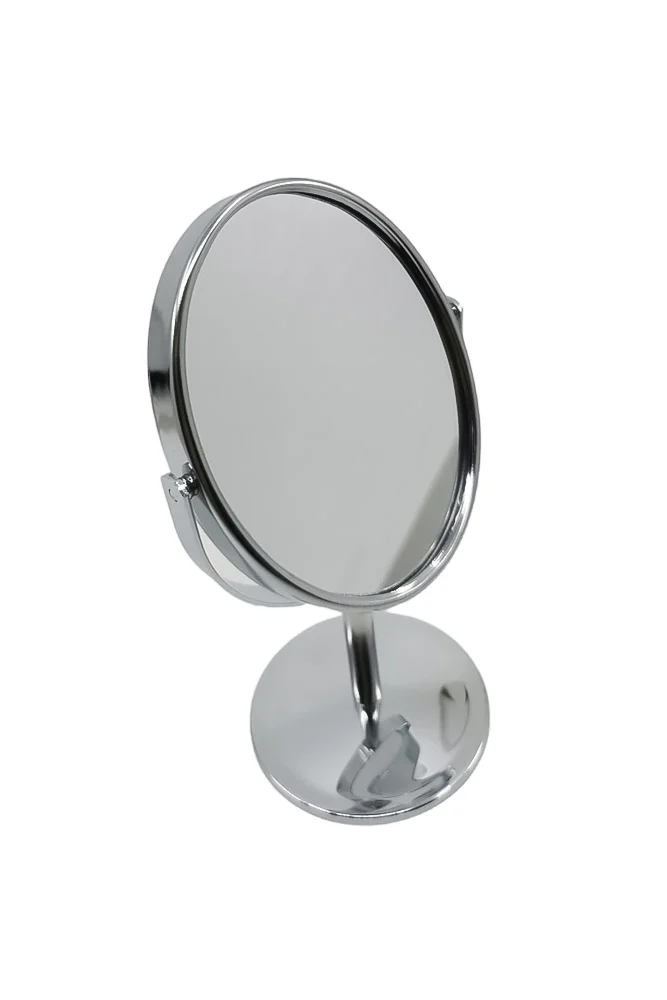 Mini oglinda cosmetica 2 in 1 TwoFaces, mareste 4x, portabila, design minimalist, argintiu, 16x10 cm, Doty®️ – imagine 4