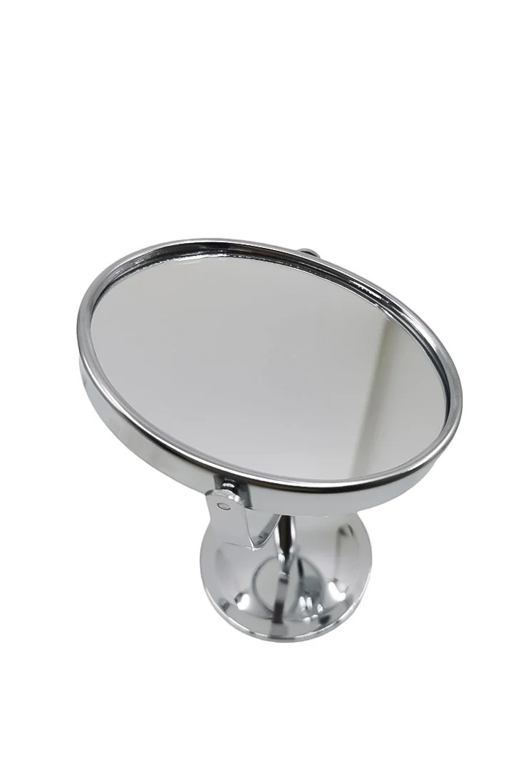 Mini oglinda cosmetica 2 in 1 TwoFaces, mareste 4x, portabila, design minimalist, argintiu, 16x10 cm, Doty®️ – imagine 5
