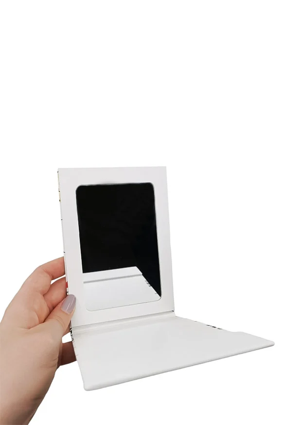 Mini oglinda cosmetica MyAgenda, portabila, design modern, alb, 15x10x1 cm, Doty®️ – imagine 3