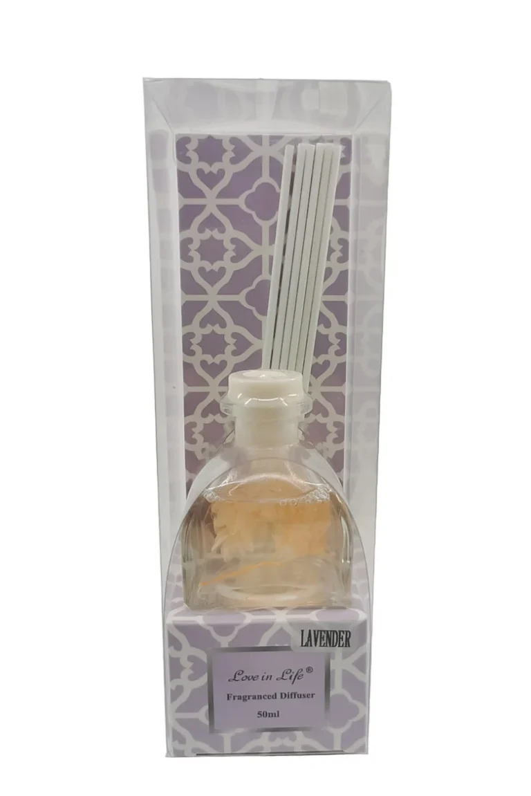 Odorizant de camera Love is Life Mandala Scent, aroma lavanda, 50 ml, sticla transparenta, betisoare incluse, Doty®️