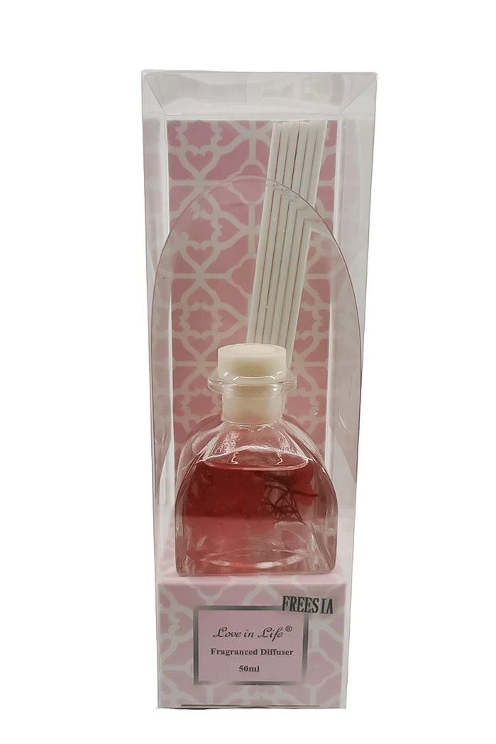 Odorizant de camera Love is Life Mandala Scent, aroma frezie, 50 ml, sticla transparenta, betisoare incluse, Doty®️