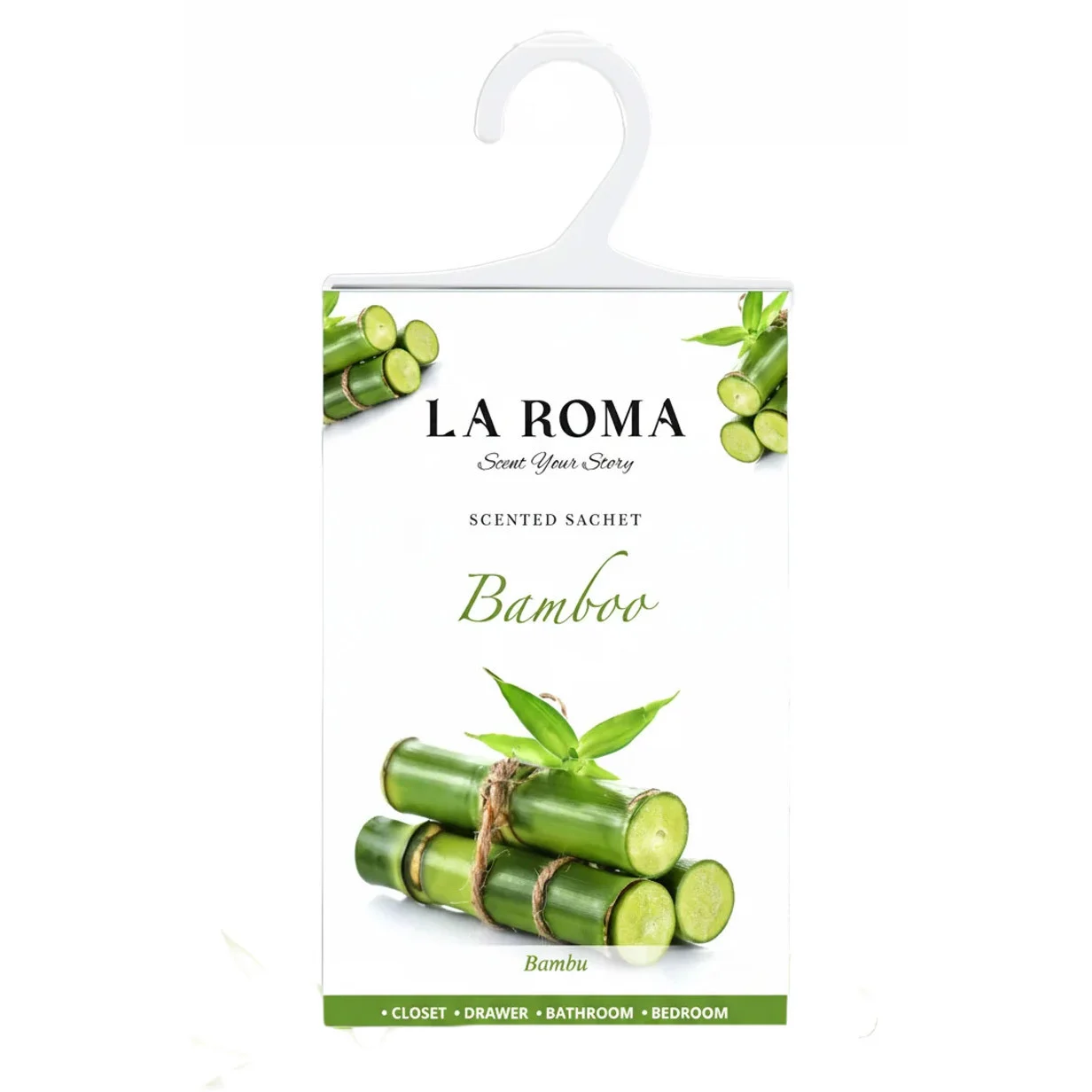 Odorizant solid universal La Roma Bamboo, saculet parfumat, aroma curata si proaspata, inspirata de natura, ideal pentru dressing, baie sau camera – imagine 3