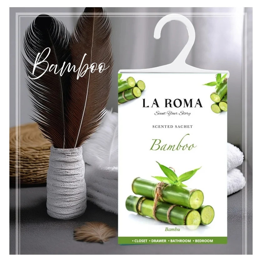 Odorizant solid universal La Roma Bamboo, saculet parfumat, aroma curata si proaspata, inspirata de natura, ideal pentru dressing, baie sau camera – imagine 4