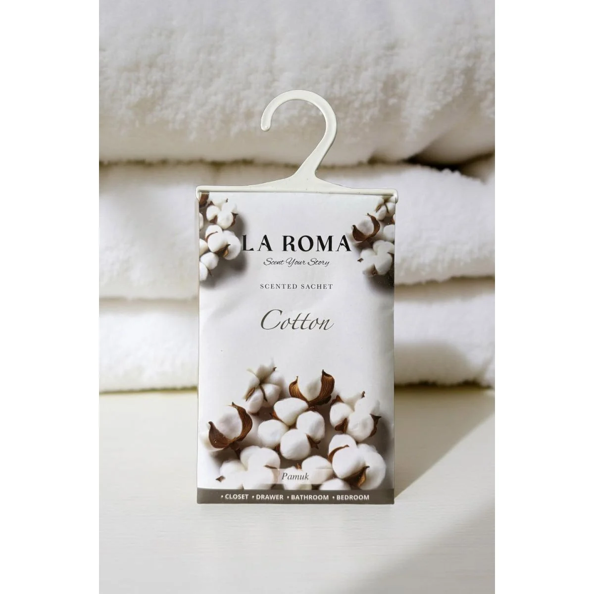 Odorizant solid universal La Roma Cotton, potrivit pentru cei care iubesc mirosurile curate, delicate si reconfortante, ideal pentru dressing, baie sau camera – imagine 4