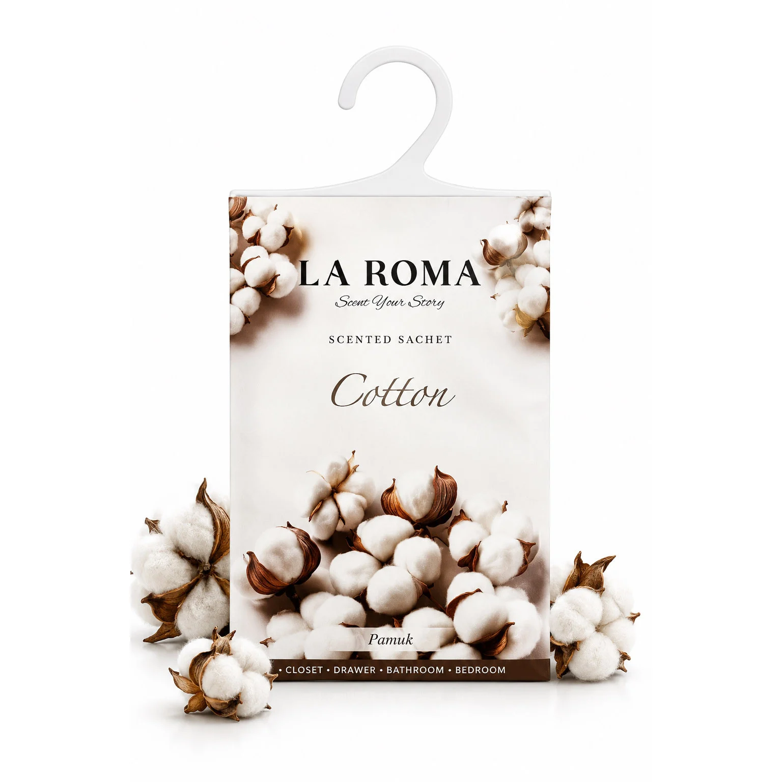 Odorizant solid universal La Roma Cotton, potrivit pentru cei care iubesc mirosurile curate, delicate si reconfortante, ideal pentru dressing, baie sau camera