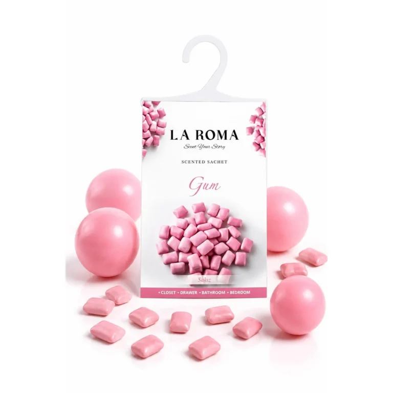 Odorizant solid universal La Roma Gum, saculet parfumat, pentru cei care iubesc aromele dulci, placute si usor de remarcat, ideal pentru dressing, baie sau camera