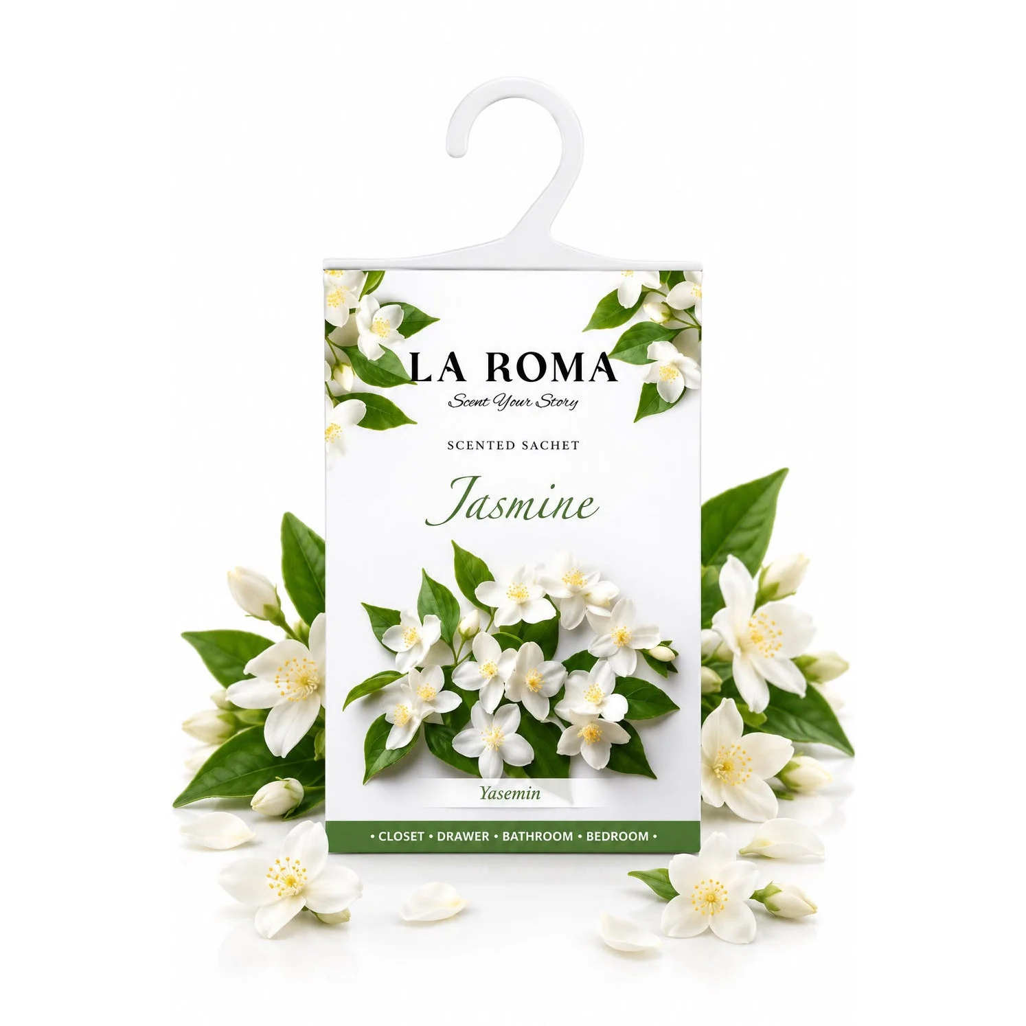 Odorizant solid universal La Roma Jasmine, saculet parfumat, miros de iasomie, aroma florala, senzuala si eleganta, ideal pentru dressing, baie sau camera