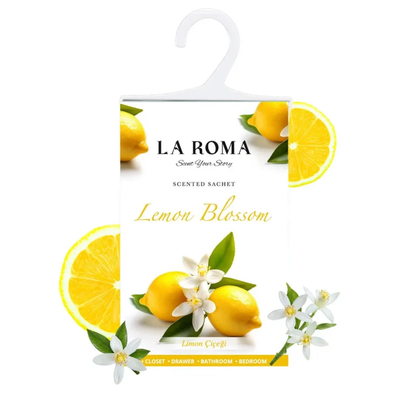 Odorizant solid universal La Roma Lemon Blossom, saculet parfumat, miros de flori de lamaie, aroma proaspata, placuta si delicata, fresh, ideal pentru dressing, baie sau camera